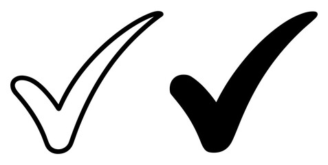 check mark outline filled vector icon © Bulbuli Icon Studio