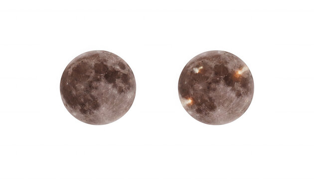 Two Realistic Full Moon Spheres with Crater Textures