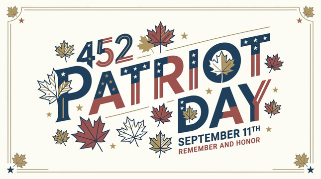 Patriot Day September 11th Remember Honor USA Flag Maple Leaves