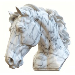 Naklejka premium Marble horse head sculpture porcelain pottery animal.