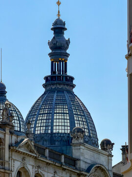 Ornate Glass Dome and Spire of Historic Building on the Meir, Antwerpen, Belgi&euml;