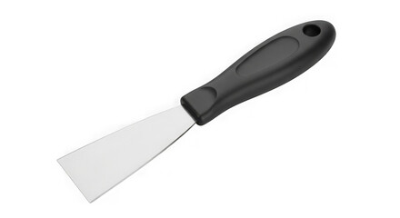 Fototapeta premium Putty knife with black handle and metal blade