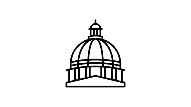 Classic line art icon of government capitol dome.