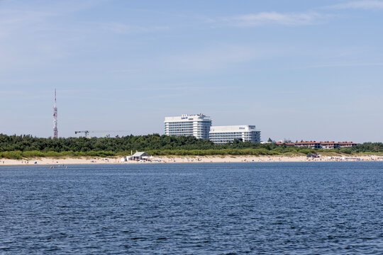 Swinoujscie, Poland, June 26, 2026. people on a sandy beach near the Baltic Sea. Swinoujscie, Poland,