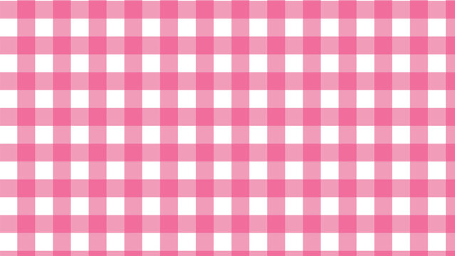 Seamless red and white gingham pattern with a classic checkered square texture for kitchen or picnic tablecloth design