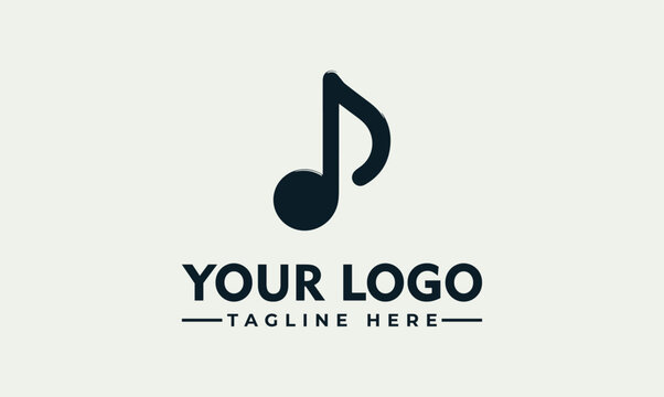 Modern musical note vector logo illustration for music studio and audio branding