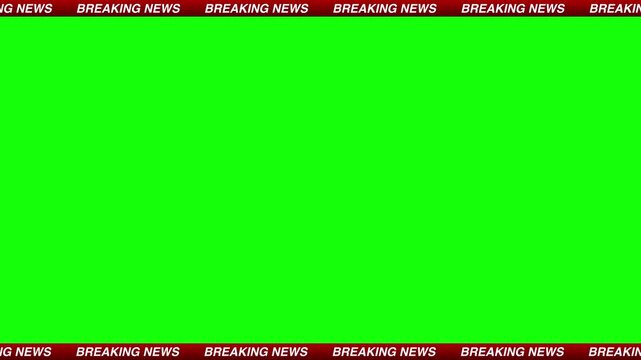 Breaking News Ticker Tape Lower Third Loop on Green Screen