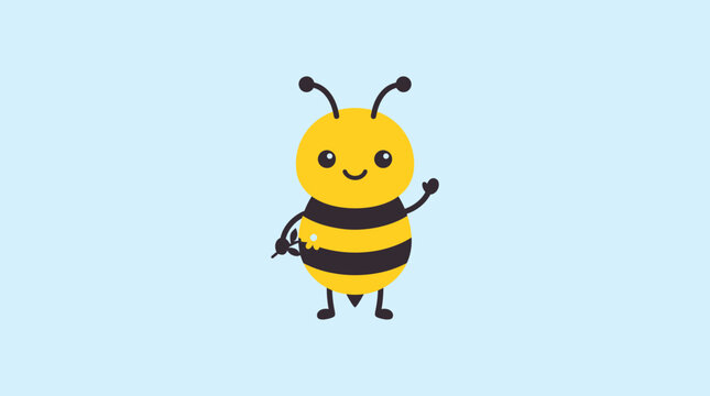 A cartoon bee character standing happily.
