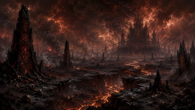 Volcanic Wasteland in a Dark Fantasy World