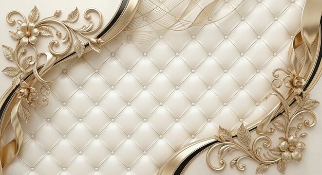 Elegant 3D White Quilted Leather Texture for Luxury Wall Decor