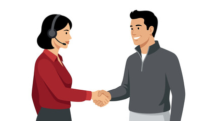 Fototapeta premium Customer Service Rep Handshake with Satisfied Customer