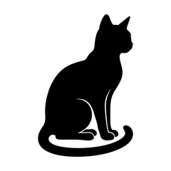 Black cat silhouette, feline icon, pet vector, animal design © MDImrul