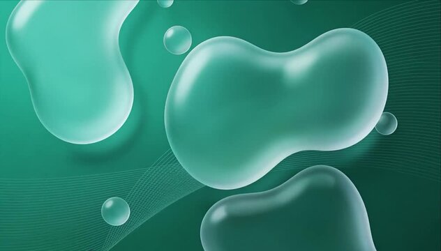 Abstract background fluid bubble liquid teal wave smooth glossy modern green liquid blob background with smooth curve line pattern and futuristic fluid abstract background bubble shape design