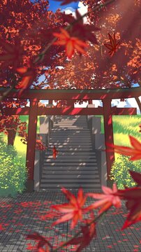 Japanese garden in autumn