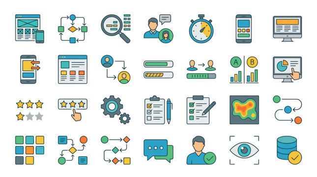 User Experience and Web Development Icon Set