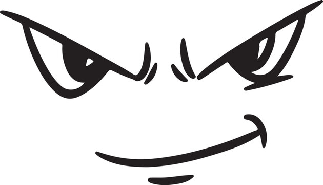 A stylized facial expression showing mischievous eyes and a sly smile conveying a sense of playful mischief and attitude