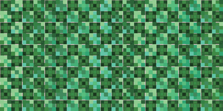 Geometric Green Square Pattern Design Element