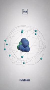 Seamlessly Looped Animated Sodium Atom - Element Periodic Table
