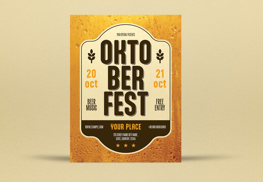 Yellow and Beige Bold Oktoberfest Flyer Layout