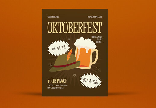 Brown and Orange Quirky Oktoberfest Flyer Layout