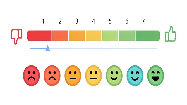 Customer Satisfaction Rating Scale Vector | Feedback Meter, Review Score, Emoji Rating, Like & Dislike Icons