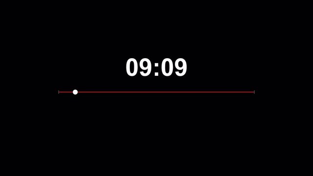 Progress Line Countdown Timer Animation | Minimal Dark Loading Bar Clock Motion Graphics Background