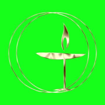 Animated 3D Metallic Flaming Chalice Symbol of Unitarian Universalism 