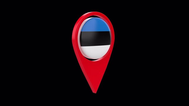 Location Sign with Estonia Flag - 4K