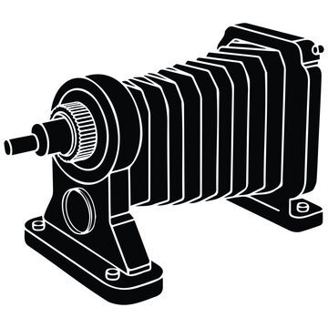 Antique bellows camera silhouette vector illustration for design.
