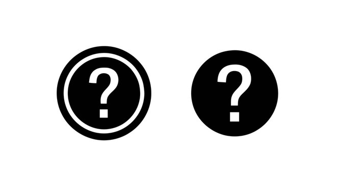 Vector illustration of question mark icon set help symbol or faq sign on a transparent background