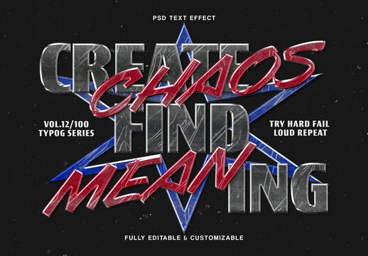 Scratched Chrome Text Effect