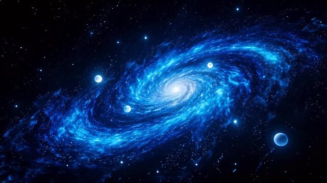 Galaxy with stars and planets
