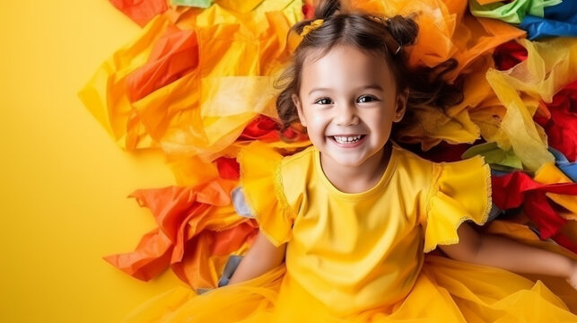 kid celebrating Carnival on isolated background