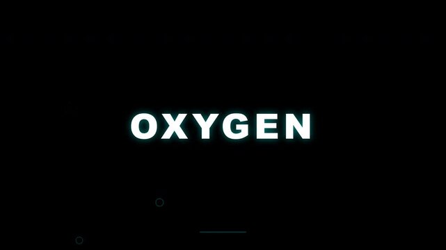 White neon oxygen text animation for medical and environment theme
