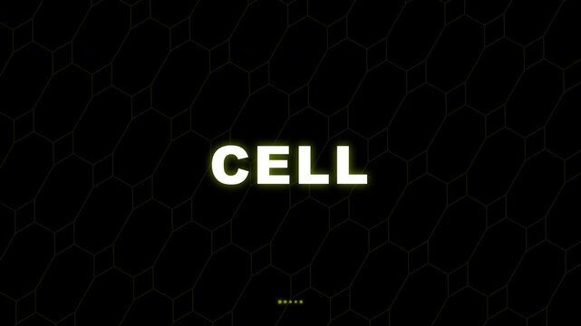 Biological cell text animation for science and medical research
