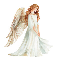 Fototapeta premium PNG Angel illustration watercolor wedding.