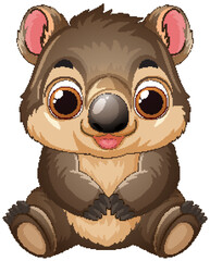 Naklejka premium Cute Cartoon Baby Wombat Illustration Isolated on White Background