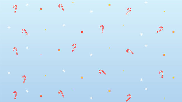Seamless christmas candy cane pattern bundle with winter snowflakes and gold sparkle elements for festive holiday design