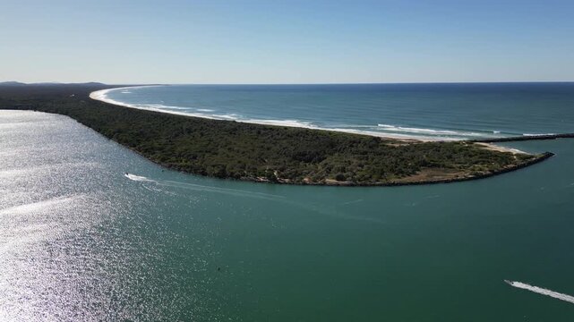 Aerial view Port Macquarie Victoria Australia. Tourist point on the shores of the Southern Ocean, beautiful landscapes of nature and the city.