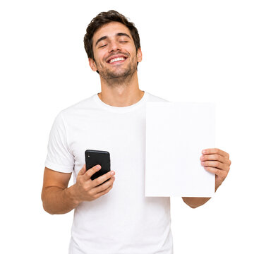 Relieved customer after cancelling unwanted online service  isolated on transparent background
