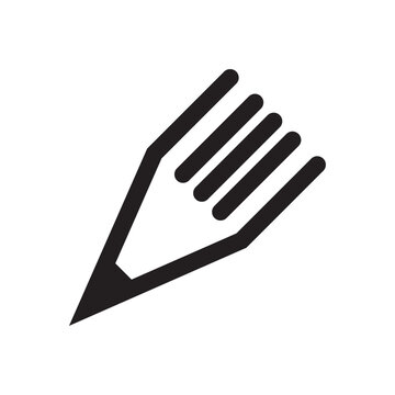 Stylized feather quill pen silhouette a black and white graphic design element nib writing