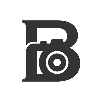 Creative letter B camera photography logo.