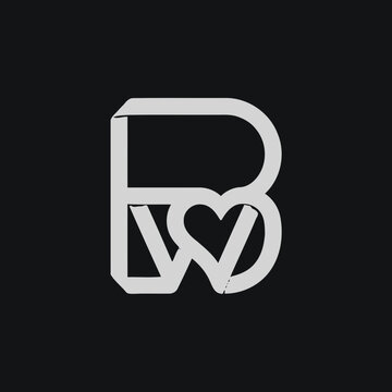 Creative monogram logo combining letters B W and heart.