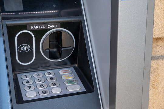 ATM keypad and card reader close up in Feh&eacute;rgyarmat, Hungary