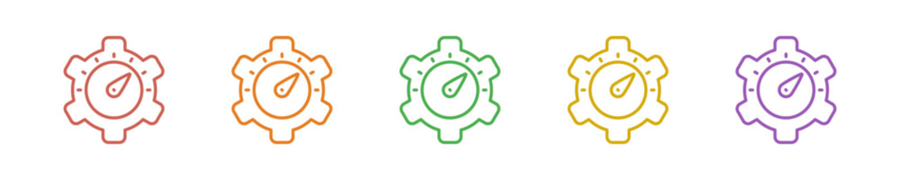 Performance Icon Set Multiple Style Collection. Vector Illustration Concept Designed In Line Colorful Style