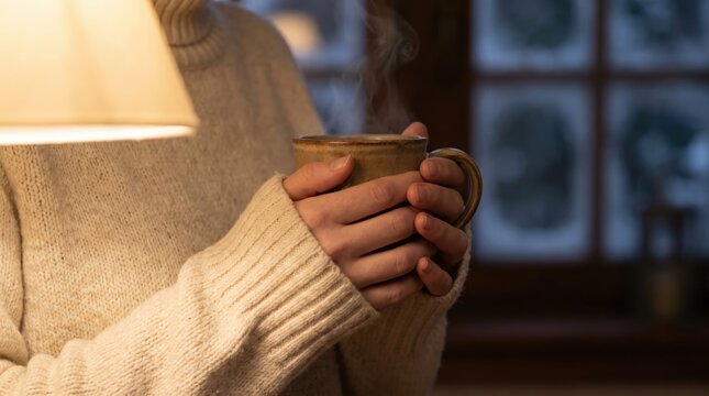 Mid-Section View of Young Woman Curled Under Plush Fleece Blanket on Sofa, Reaching for Tissue Box on Coffee Table, Cozy Textures, Unwell Cold Feeling, Focus on Fabric Posture, No Face Visible Title