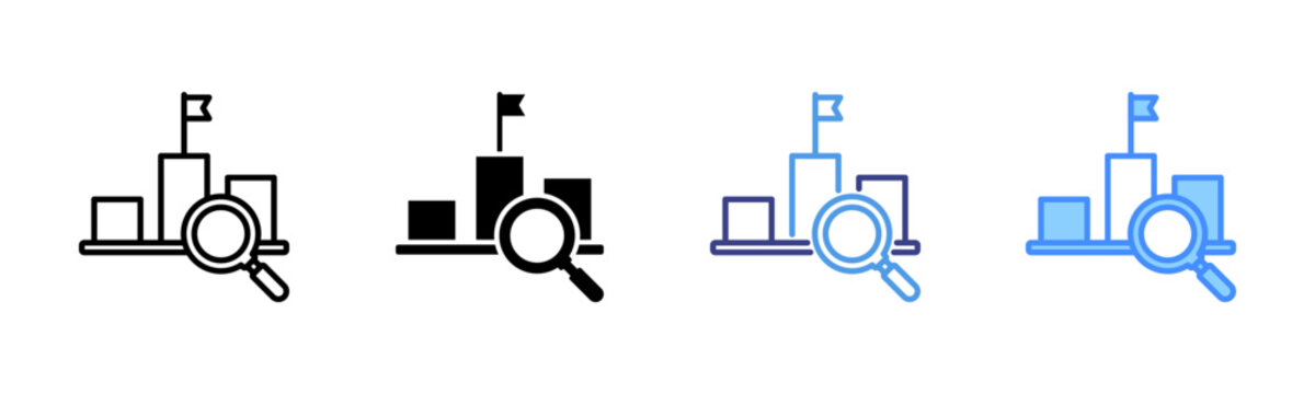 Competitive Landscape Icon Set Multiple Style Collection