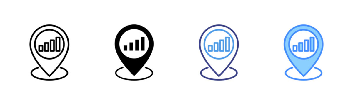 Market Positioning Icon Set Multiple Style Collection