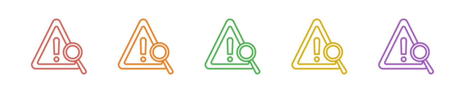 Inspection Icon Set Multiple Style Collection. Vector Illustration Concept Designed In Line Colorful Style