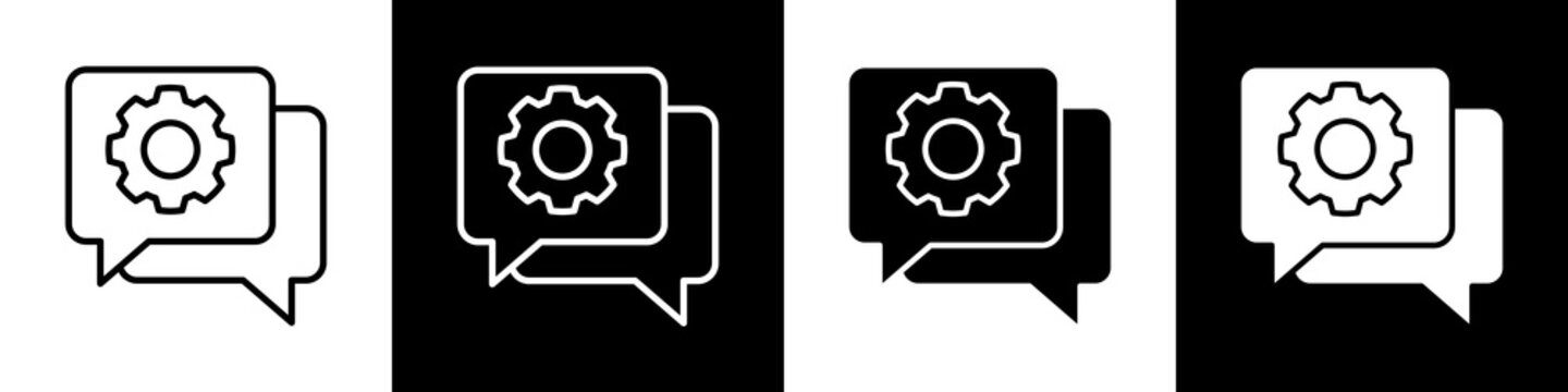 Support black and white icon design concept